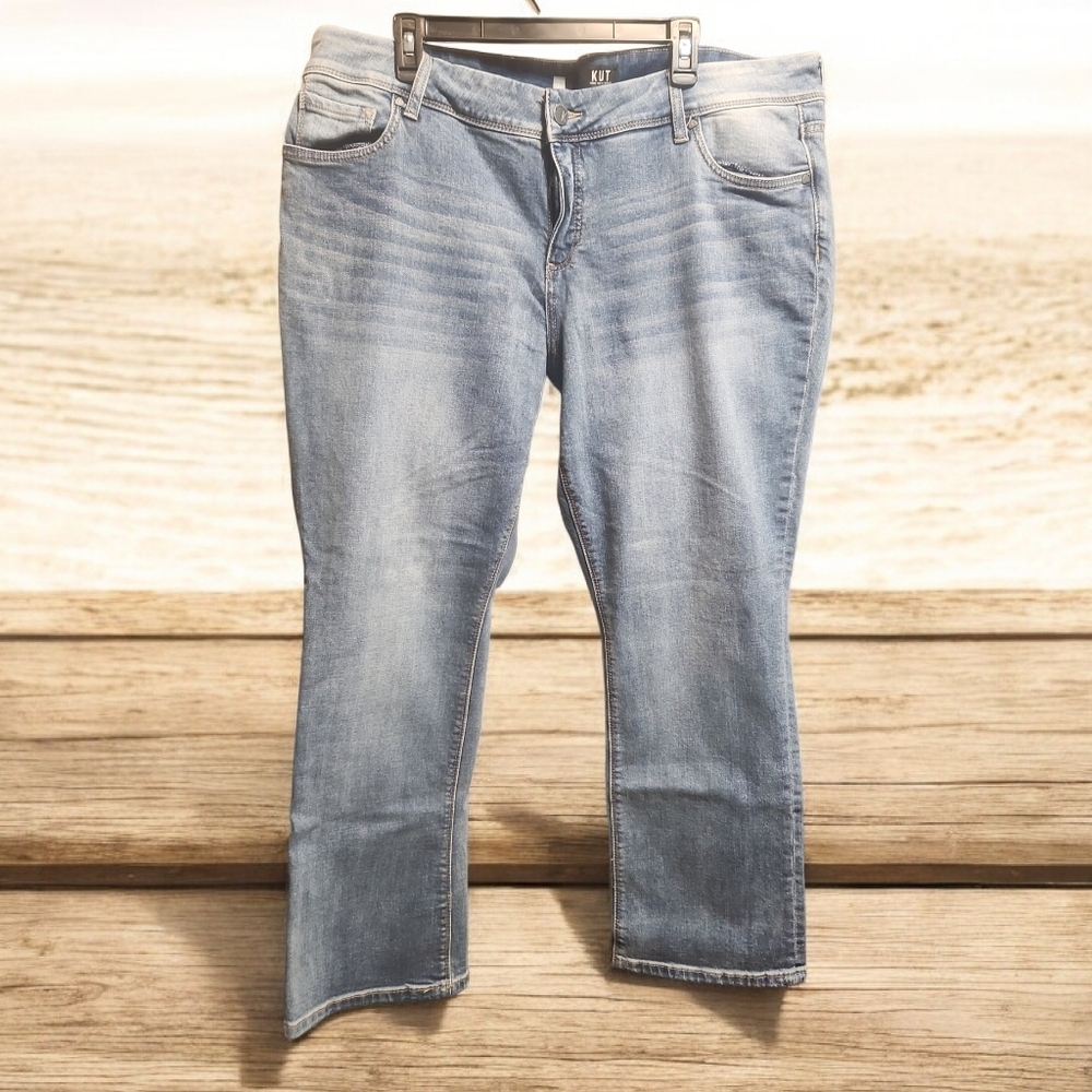 KUT GRETA ANKLE BOOTCUT Classic Blue Women's Jeans SZ 18W